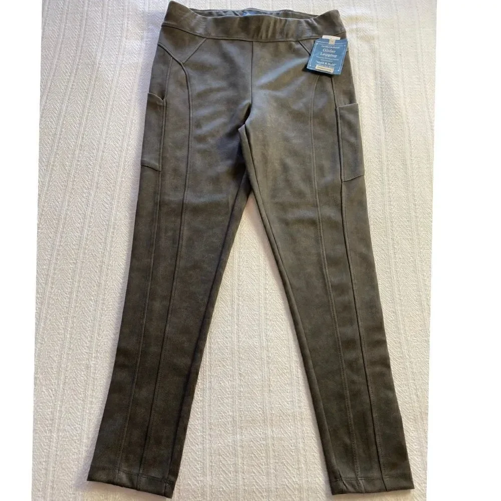DEMOCRACY Gray Glider Leggings with side pockets